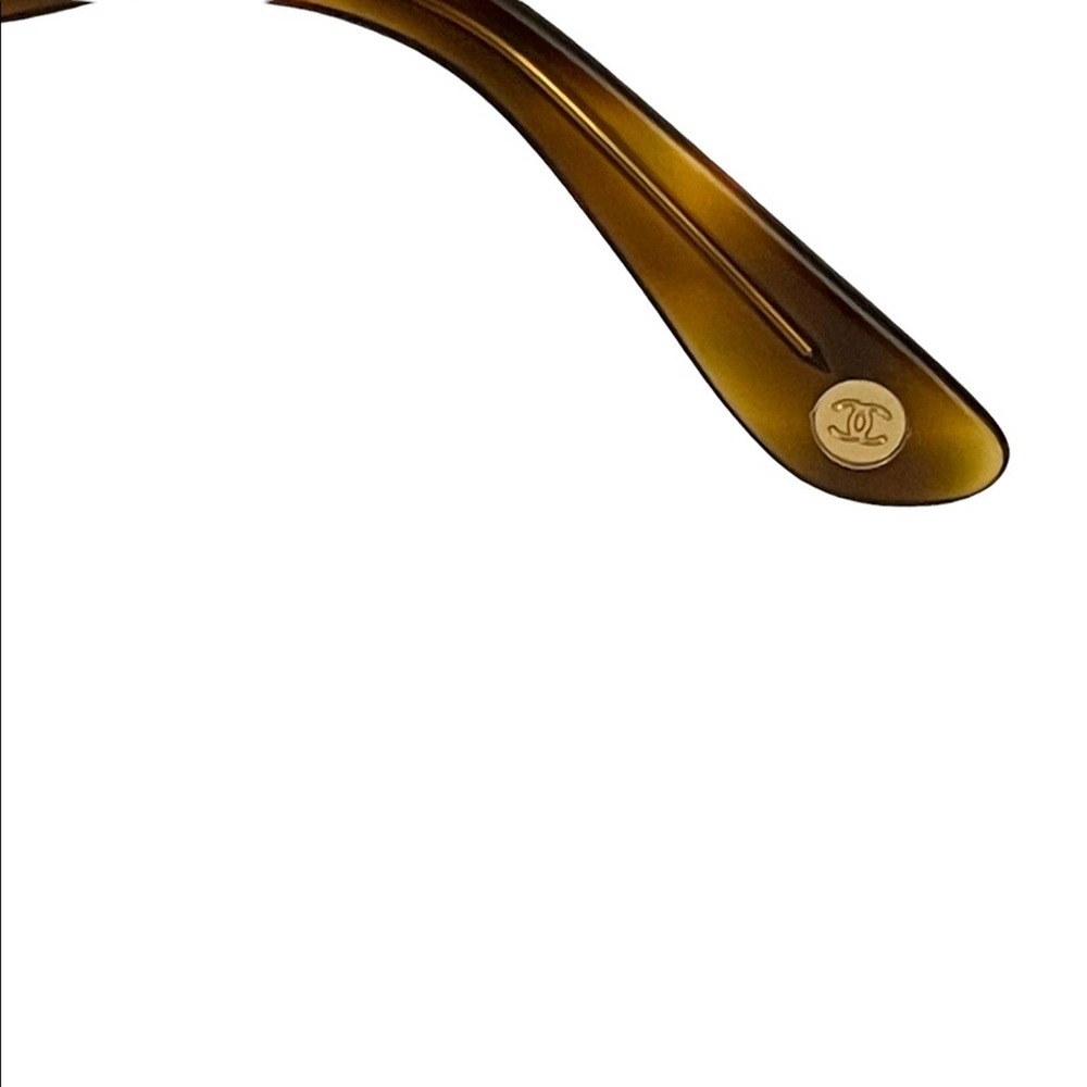 Chanel 5096-B Havana Brown Tortoiseshell Crystal CC Studded Wide Sunglasses - Picture 3 of 8
